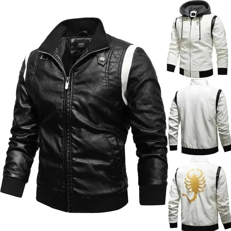 Spring Men's Leather Jacket High Quality Stand Collar Fashion Youth Embroidery Hooded PU Leather Coats EUR Size 3XL Men Clothing The jack market .AU The jack market .AU Men Fashion $ 78 14:771#White hooded;5:4183#EUR 3XL--CHN 4XL