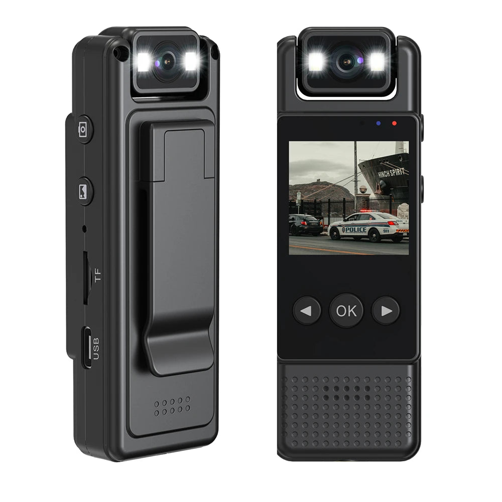 HD Wifi Mini Camera 1080P Portable Digital Video Recorder Body Camera Infrared Night Vision Police Camera with Screen Display