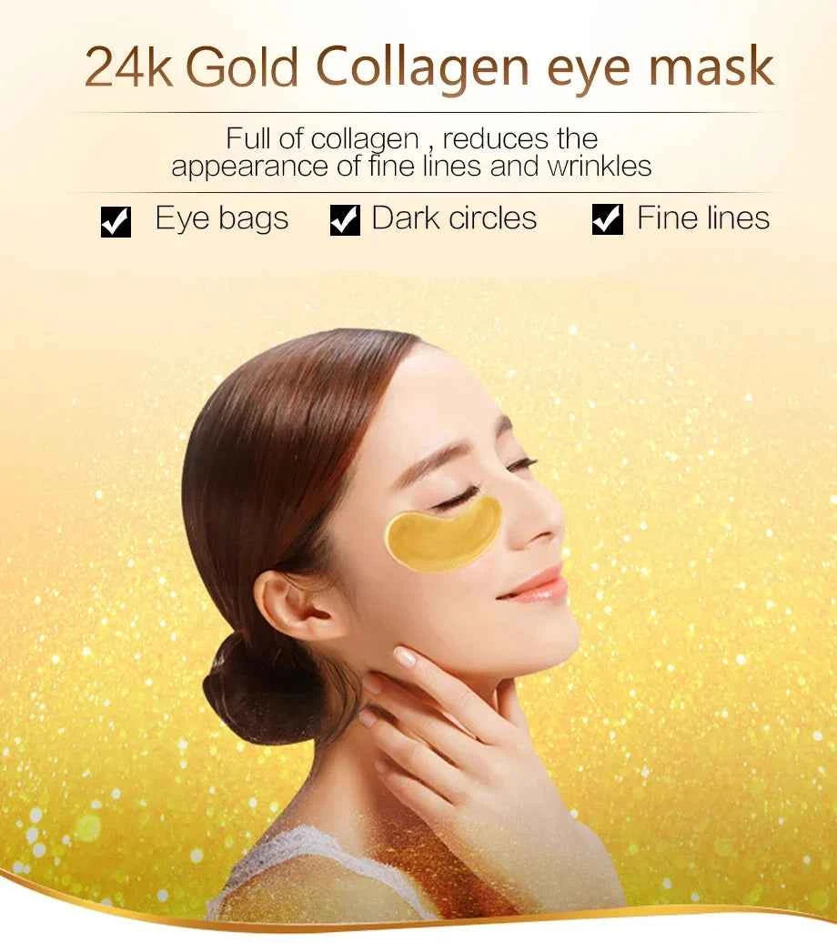 Gold Collagen Eye Masks - Revitalize, Hydrate & Erase Dark Circles & Puffiness