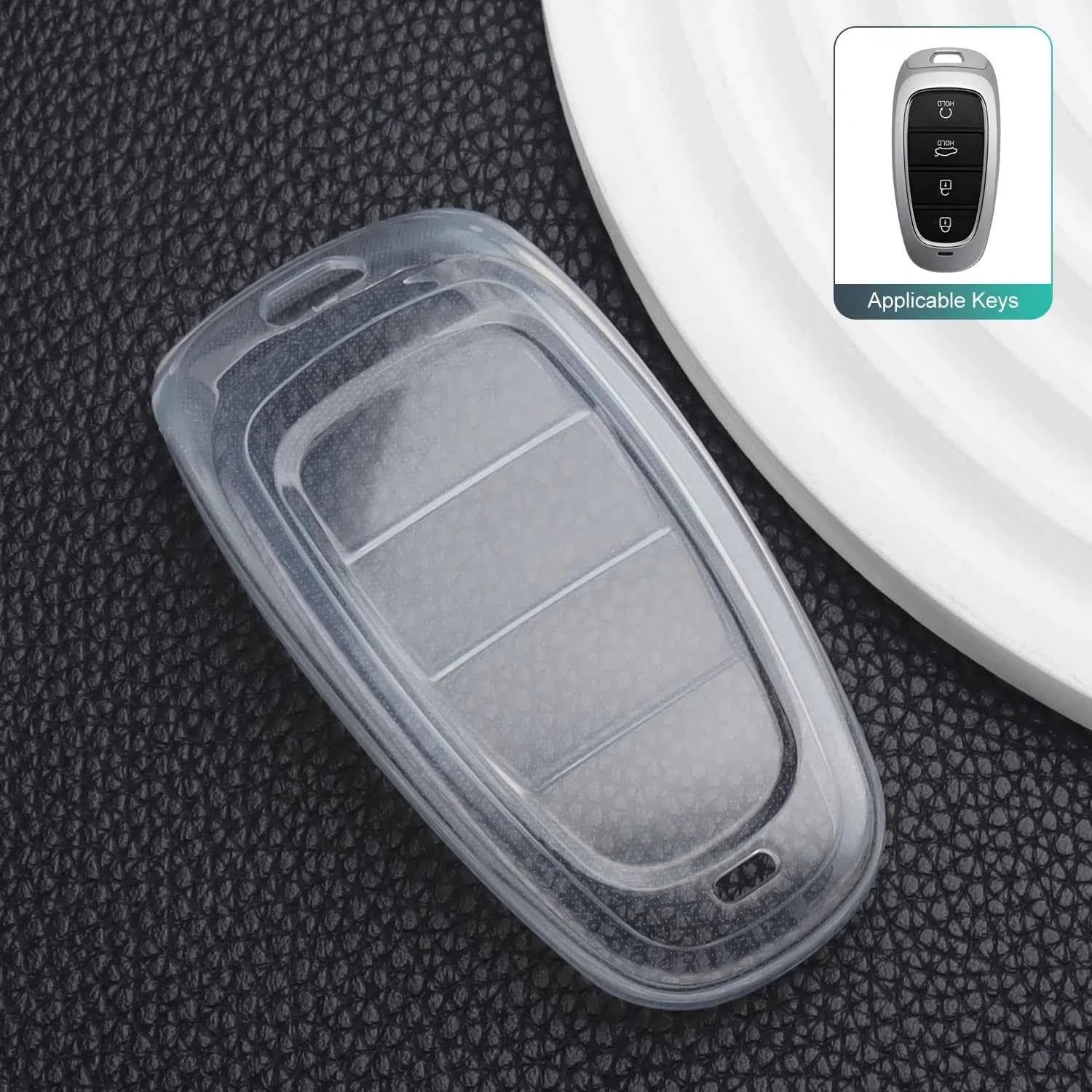 Tpu Car Key Case for Hyundai Tucson Sonata Solaris Hybrid Nexo NX4 Santafe DN8 Key Cover Holder Protector Shell Car Accessories