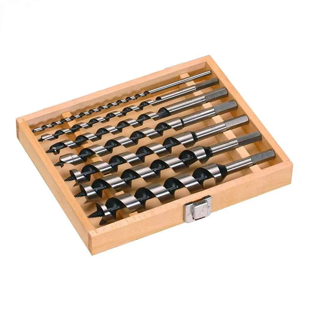 Krachtige 8Pcs 230mm Auger Drill Bit Set 6/8/10/12/14/16/18/20mm for Wood Hex Shank Length Deep Woodworking Drill Bit