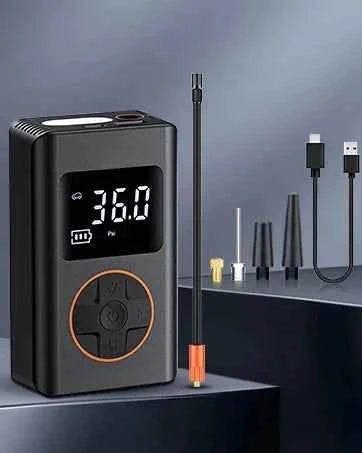 Tire Inflator Portable Air Compressor 150 PSI Cordless Mini Bike Tire Pump, Air Pump for Car with Pressure Gauge, LED Light