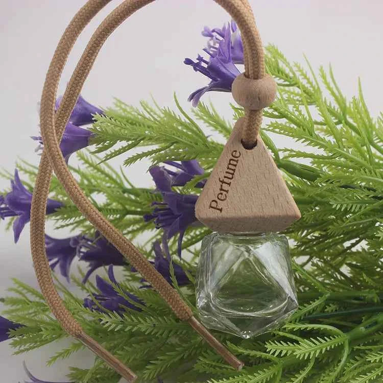 10pcs 10ml Empty Glass Essential Oil Diffuser Bottle with Lid for Car Air Freshener Vent Clip Portable Perfume Fragrance Bottle