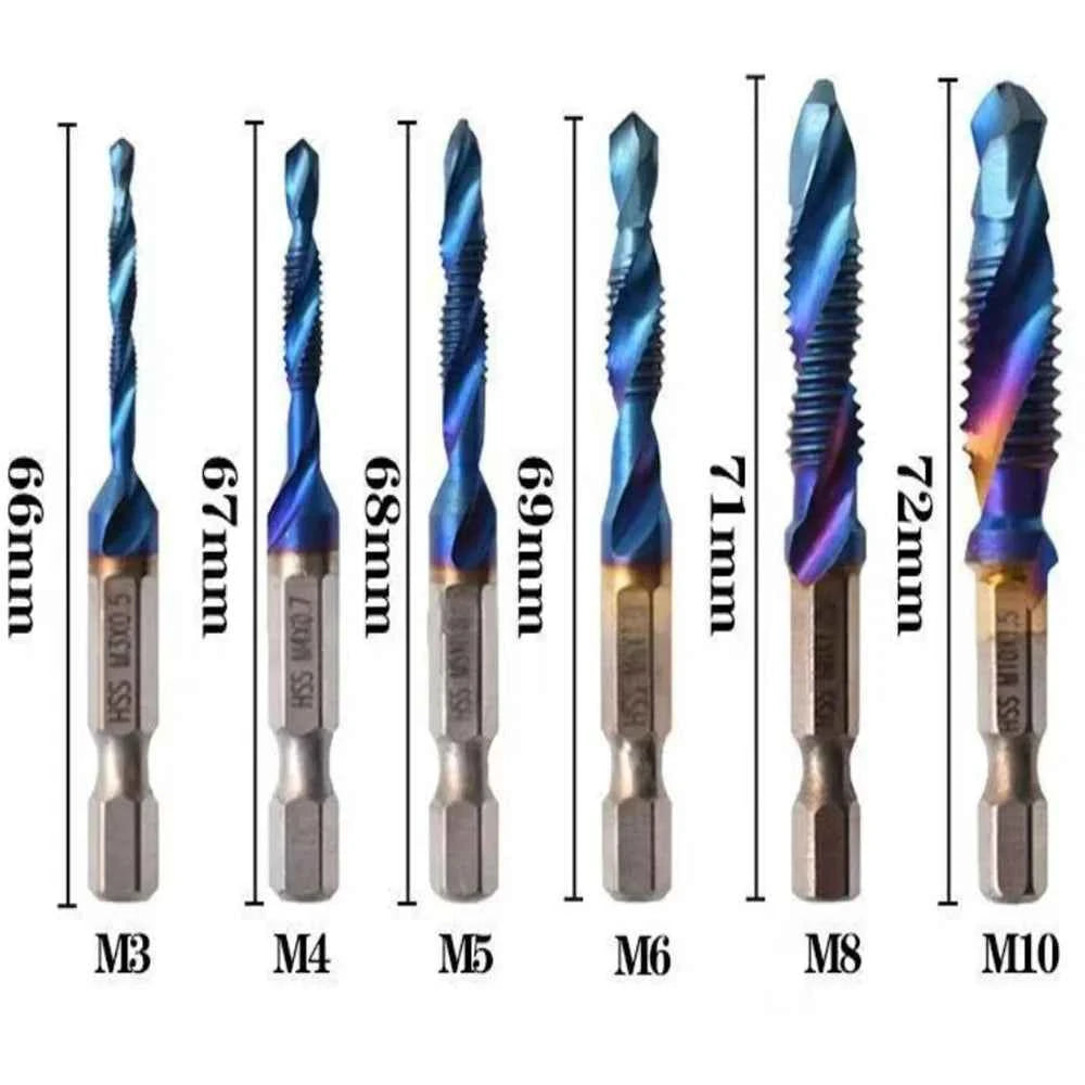 Titanium Plated 6pc HSS Tap and Drill Set - High-Speed Performance for Ultimate Precision