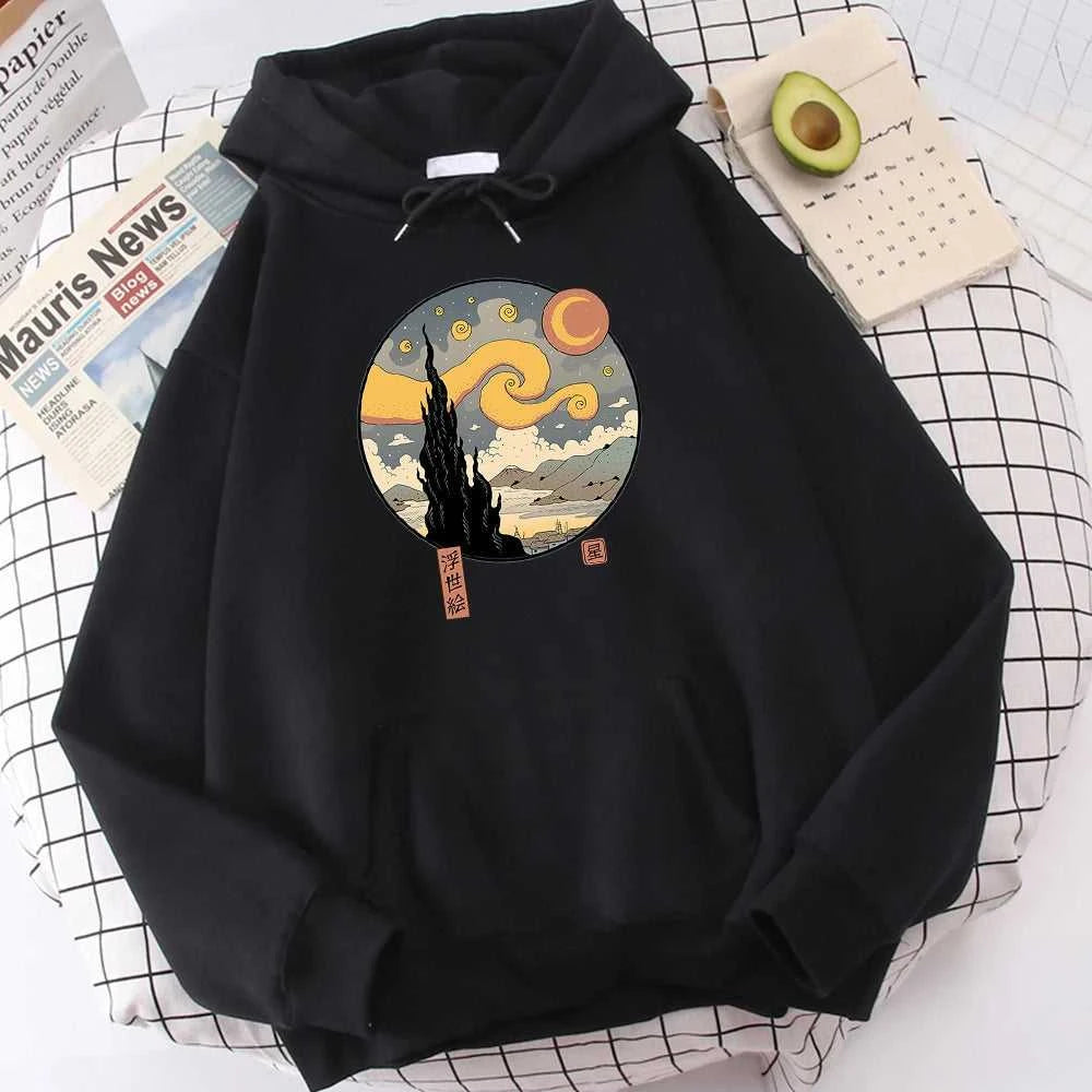 Starry Ukiyo-E Night Printing Hoodie Men Fashion Comfortable Hoody Autumn Fleece Sweatshirt Casual Warm Pullover Tops The jack market .AU The jack market .AU Men Fashion $ 37 14:771#Beige;5:4182