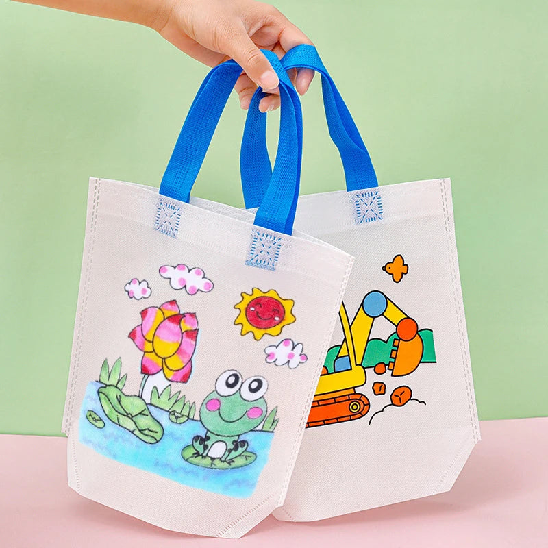 5pcs Graffiti Bag with Marker Pen Color Cognition Children Drawing Toys Puzzle Parent-child Kindergarten Activity Props TMZ