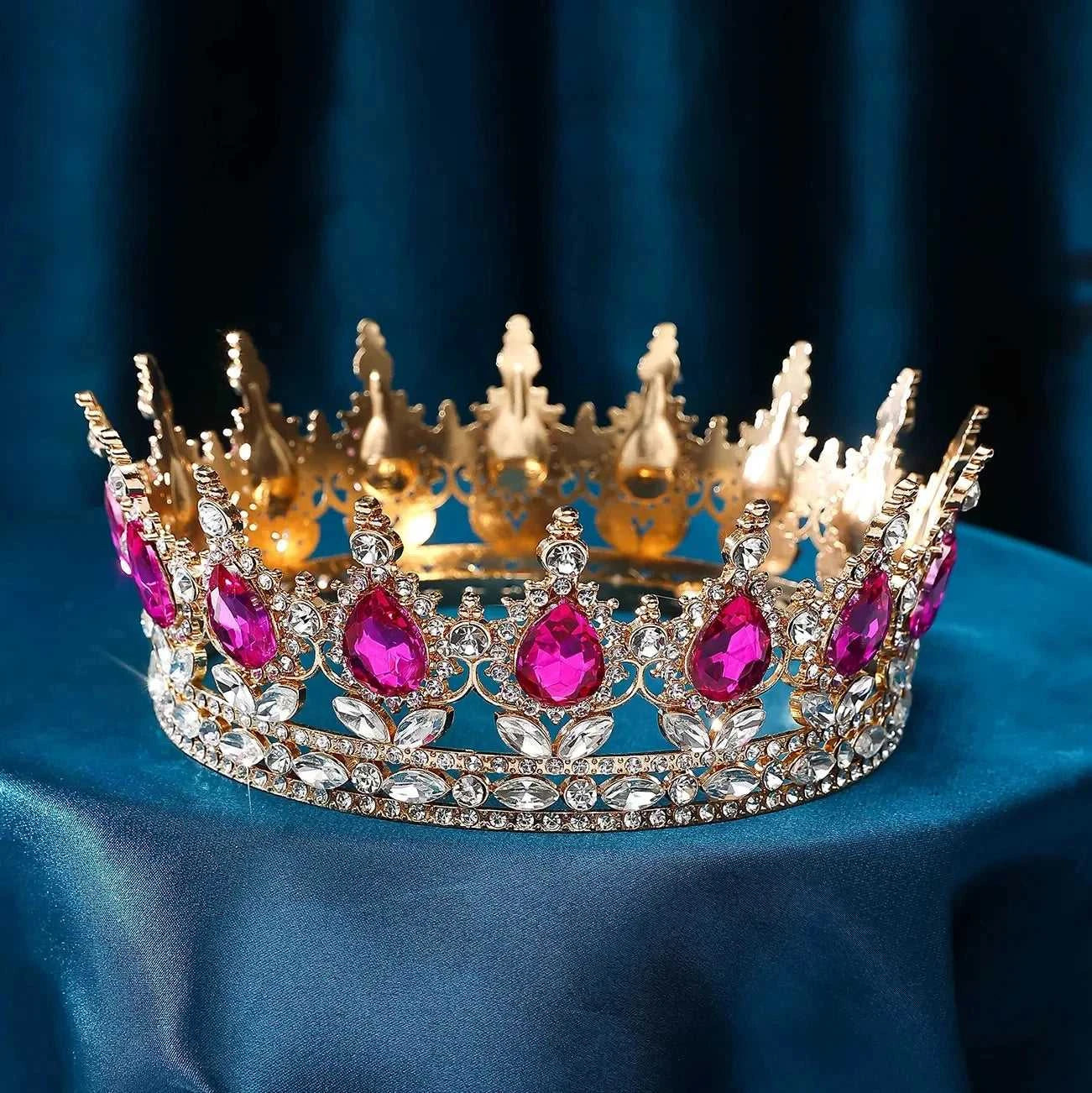 Wholesale Gold Crystal Headdress Prom Pageant Full Round Circle King Crowns For Cake Decoration The jack market .AU The jack market .AU Jewellery & Chains $ 65 200001033:200025551#C21;351:200001569