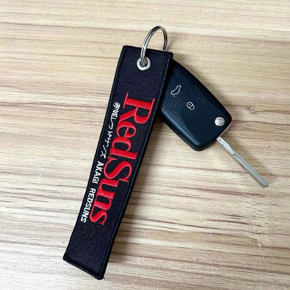 JDM Racing Keyring Embroidered Nylon Fabric Keychain Moto Keychain Car Key Tags for Nos Nightkids Keychain Motorcycle Initial D