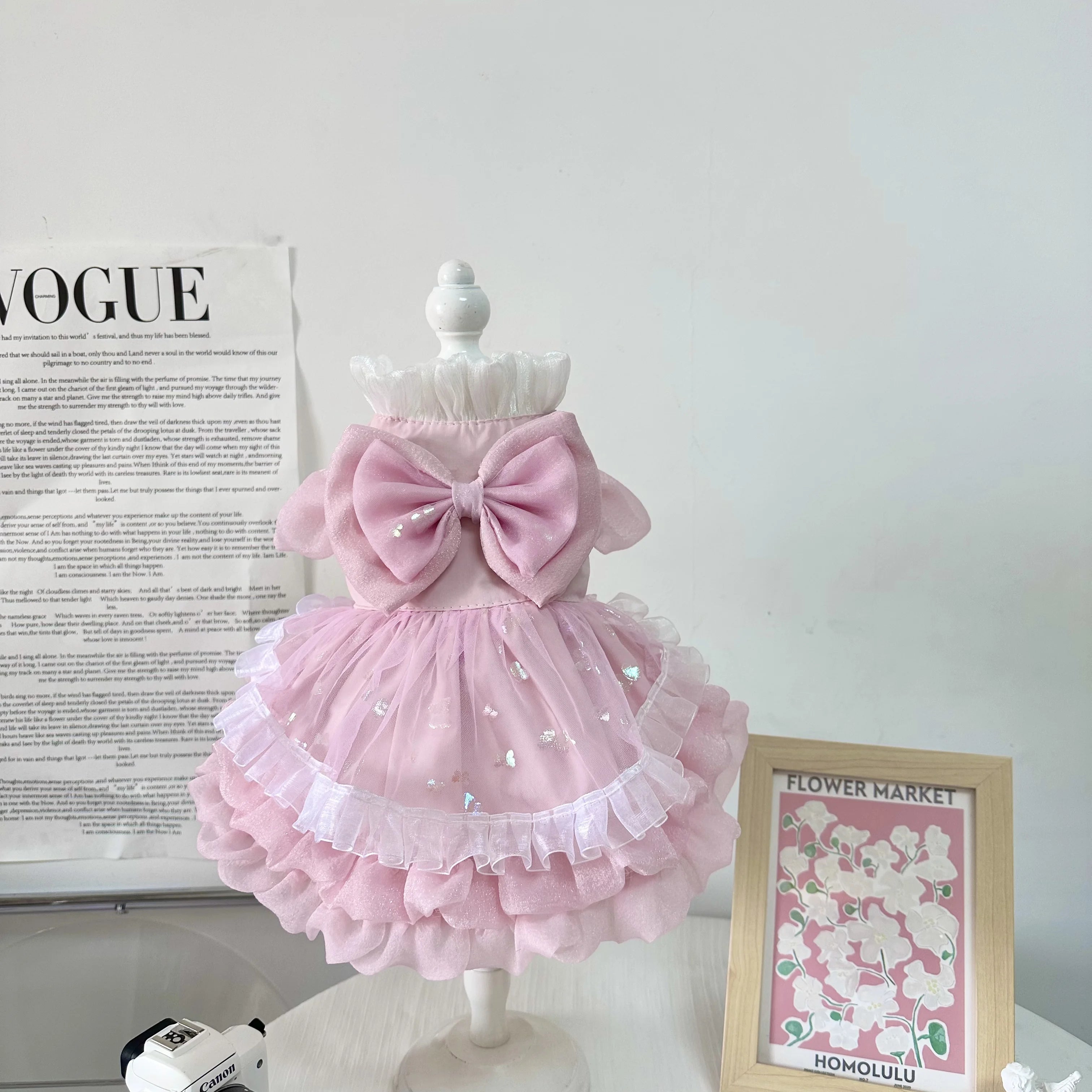 2026 Spring Cute Pink Princess Dress For Small Medium Dogs Chihuahua Yorkshire Pet Dog Clothes Handmade Cotton Lace Bow Skirts