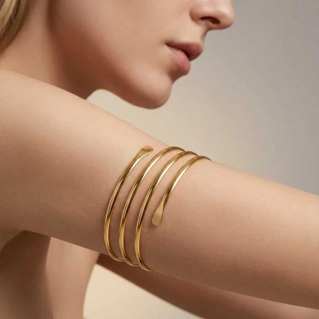 Minimalist Gold Color Spiral Upper Arm Cuff Bracelet for Women Boho Line Geometric Upper Cuff Bracelet Beach Festival Jewelry The jack market .AU The jack market .AU Jewellery & Chains $ 48 200001034:200004862#BR26Y0146