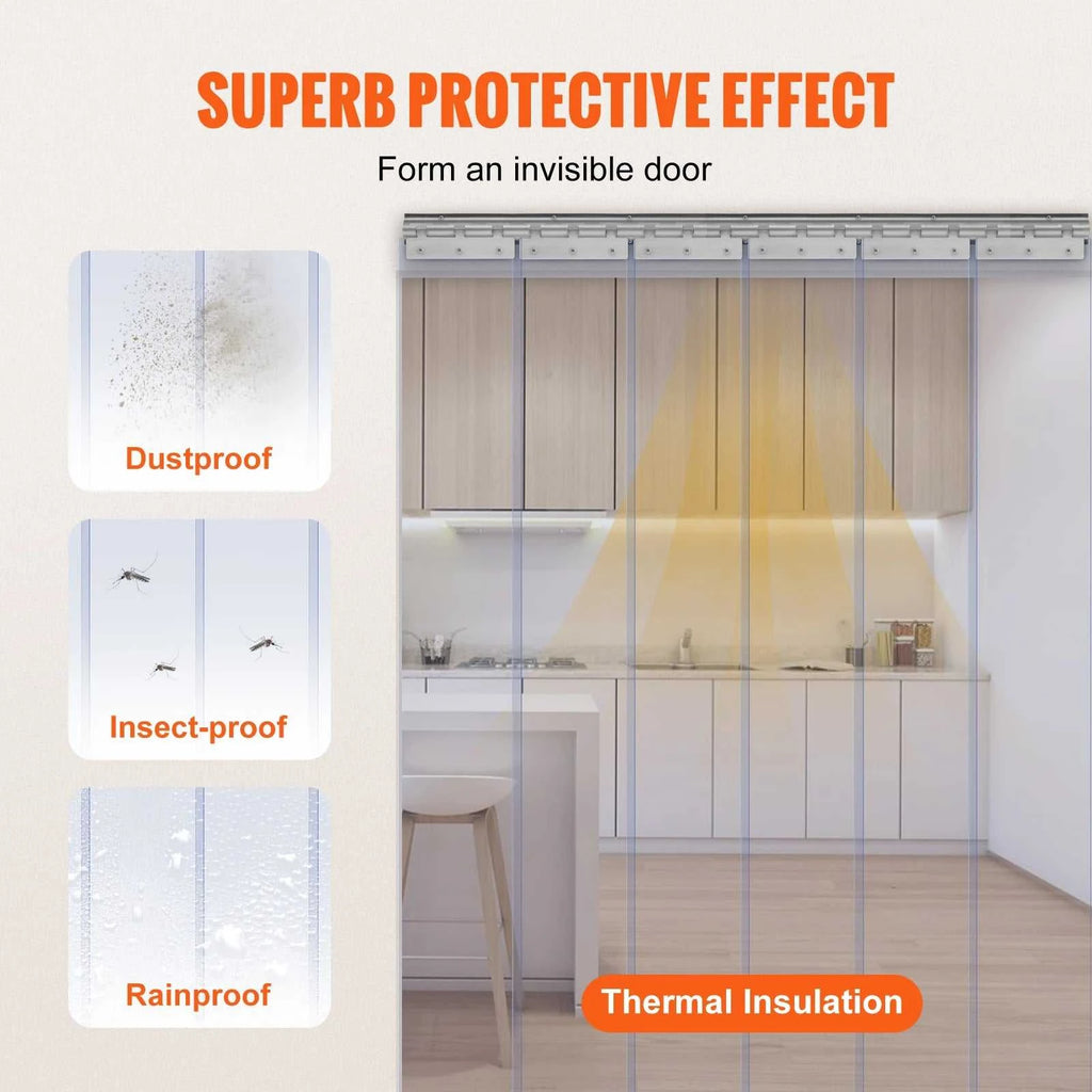 SucceBuy PVC Clear Strip Curtain 84" x 38"/48"/60" Plastic Windproof Door Freezer Curtain Hanging Strips for Warehouse Home The jack market .AU The jack market .AU Home $ 109 14:200002130#38x84in;200007763:201336105