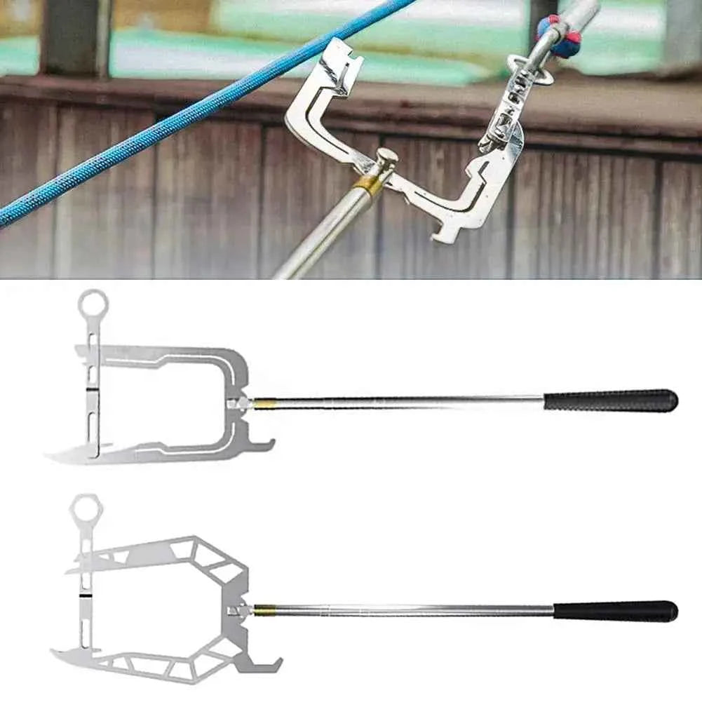 Portable Stop Ship Kayak Accessories Boat Tool Multi-Purpose Mooring Rope Dock Hook Stainless Steel Long-distance Threader