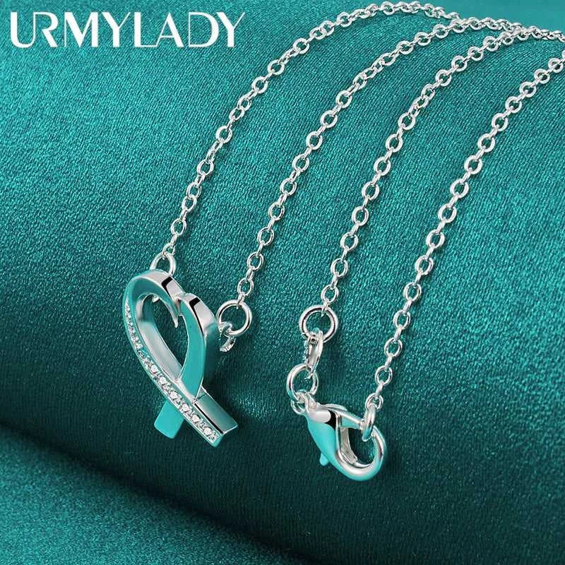 URMYLADY 925 Sterling Silver Heart AAAAA Zircon 18 Inch Pendant Necklace For Women Wedding Engagement Fashion Jewelry Gifts The jack market .AU The jack market .AU Jewellery & Chains $ 56 200000639:200661028