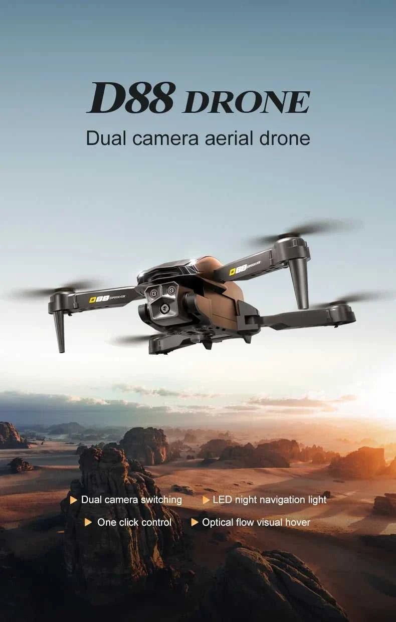 2026 New D88 Drone 8K HD Dual Cam Professional Aerial Photography Optical Flow Hovering Gesture Shoot Folding Quadcopter VR The jack market .AU The jack market .AU Drones $ 92 14:29#Black Dual 8K-1B