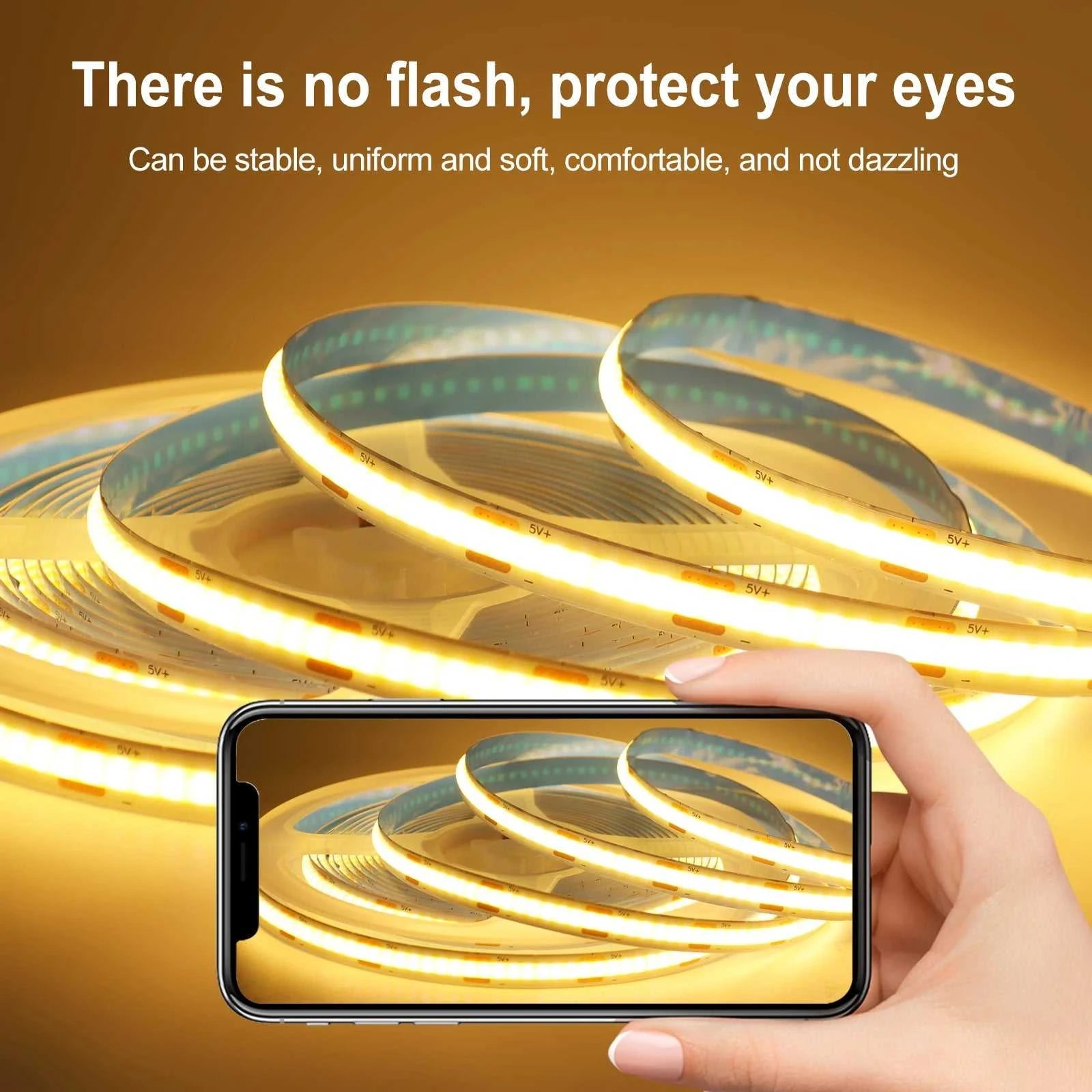5V USB COB LED Strip Light with 3Key Dimmer 320LEDs/m Flexible Tape Natural Warm White for Room TV Mirror Backlight Cabinet Lamp The jack market .AU The jack market .AU Home $ 50 136:173#Warm White;380:201451169#0.5m