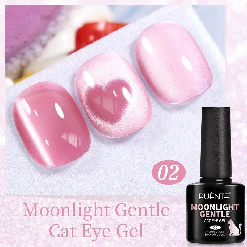 PUENTE Cat Eye Magnetic Gel Nail Polish - Vibrant Starry Galaxy Effect, Soak Off UV, 7.5ML