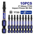 Geinxurn Magnetic Power Bit Set - 2" Impact Tough S2 Alloy Steel Torx Bits for Ultimate Security and Precision