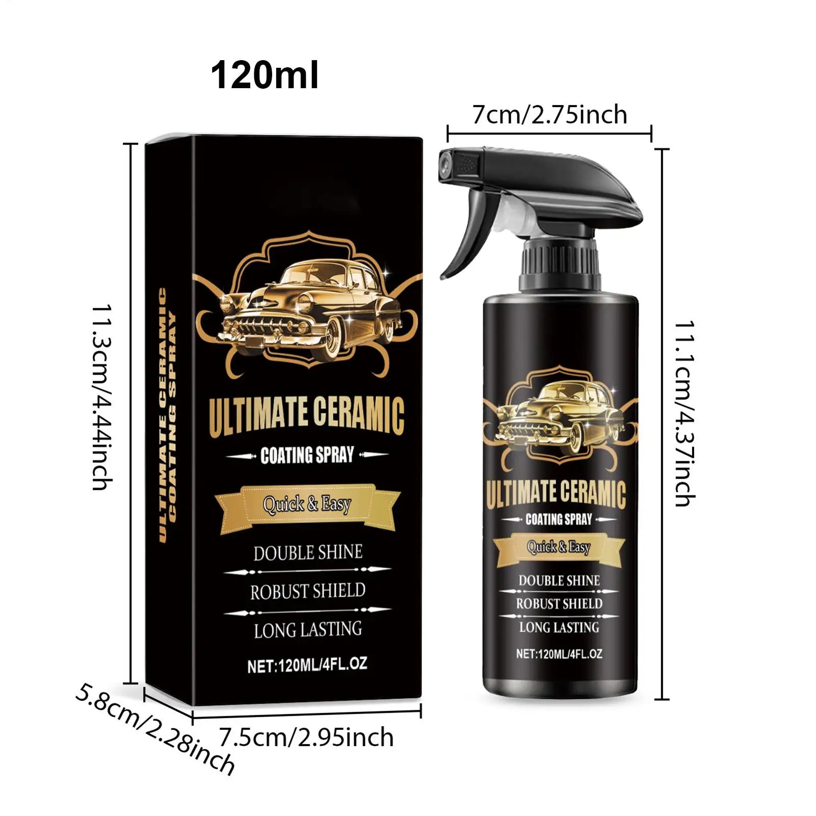 Car Coating Spray 120ml Multi-Functional Clear Coat Spray Paint Care Automotive Paints & Primers For Truck RV Marine Motorcycle