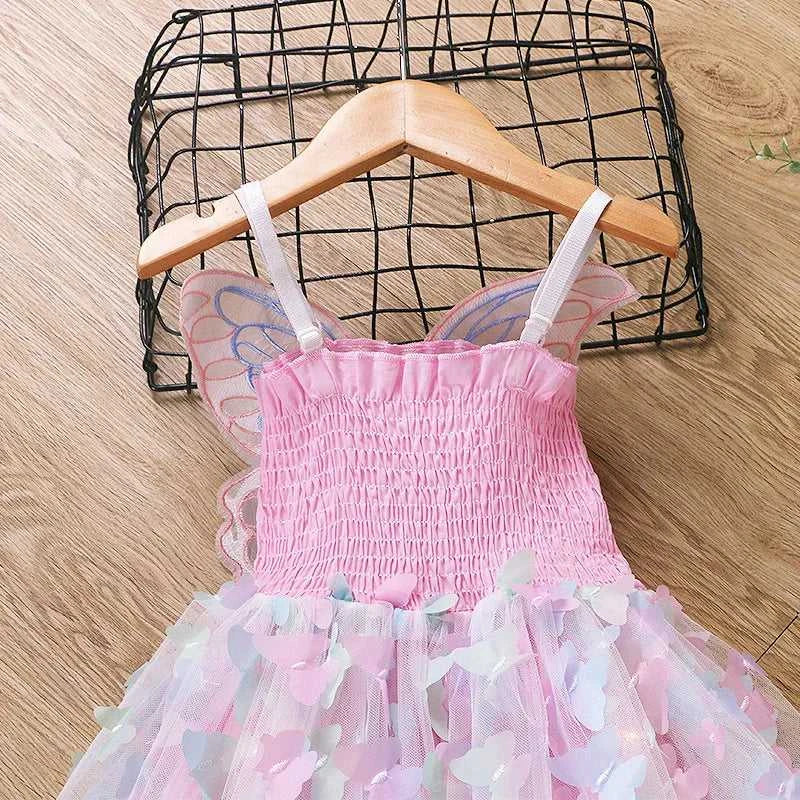 Girls Summer Elegant Dress With Large 3D Butterfly Wings Gauze Princess Dress Bow Kids Sleeveless Birthday Party Evening Dresses The jack market .AU The jack market .AU Mum & Kids: Essential Products for Every Family $ 46 14:496#dress Led lights;200000463:200004192#8T