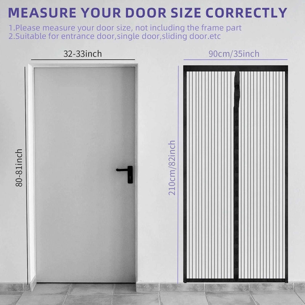 Magnetic Screen Door Hands Free Mesh Partition Heavy Duty Curtain Keeps Bugs Out Frame Hook & Loop Pet and Kid Friendly The jack market .AU The jack market .AU Home $ 53 14:173#90x210CM