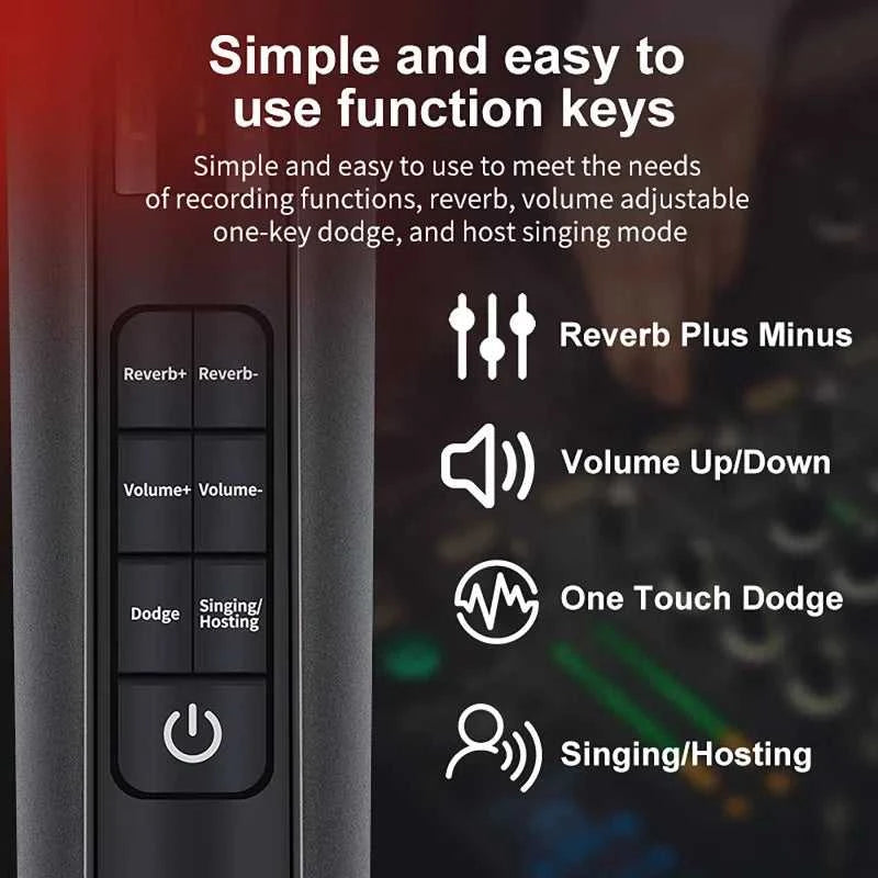 Handheld Microphone with Sound Card Effects All-in-One Noise-Canceling Mic Reverb Connecting Cell Phone for Equipment Live The jack market .AU The jack market .AU Accessories Electronics $ 101 14:193#black