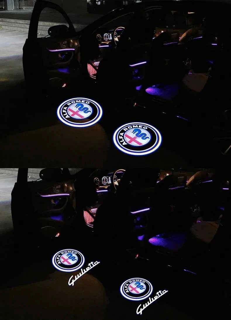 2pcs FOR Alfa Romeo LED Car Door Welcome Light Logo Projector Giulia Giulietta Mito Stelvio Brera 147 156 159 car-styling