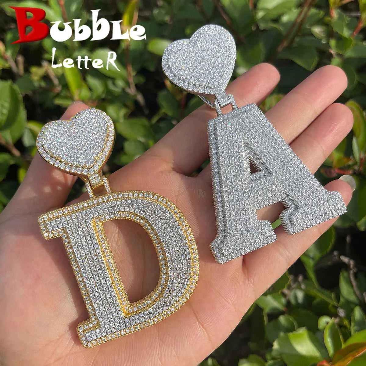 Bubble Letter Iced Out Initial Necklace for Women Prong Setting Pendant Real Gold Plated Hip Hop Fashion Jewelry The jack market .AU The jack market .AU Jewellery & Chains $ 66 200000639:201683807#NO CHAIN OPTION;200000783:200003699#TopSilverBottomGold;200001034:361180#A;200007763:201336100