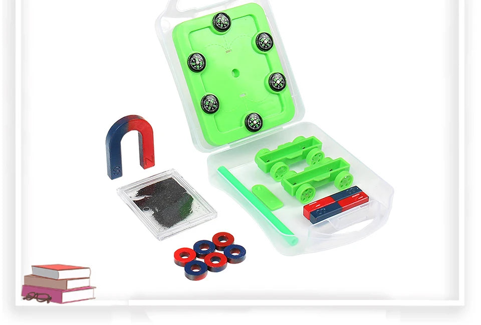 Science Magnet Set Basic Physics Principles Bar Ring Horseshoe Compass Children Educational Experiment Tools
