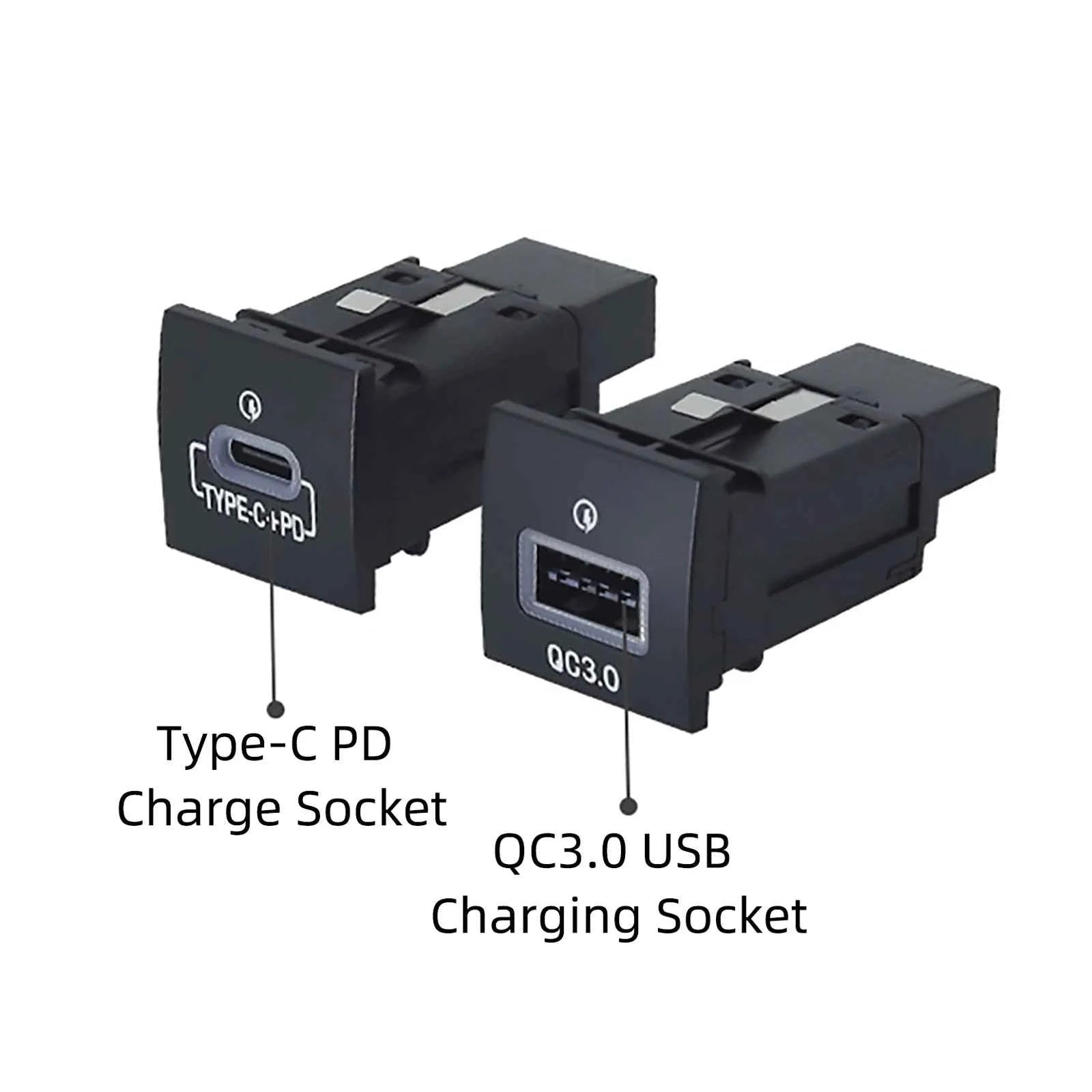 For VW Golf 6 Jetta 5 MK5 Scirocco QC3.0 Type C PD Right USB Quick Car Charger Socket Replacement 12V Nondestructive 06-12