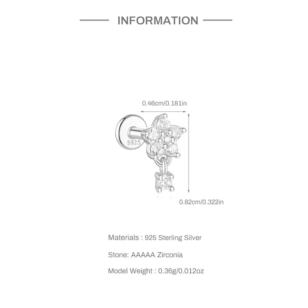 AIDE 925 Sterling Silver 1Pc Mini Shiny Heart/WaterDrop For Women Cartilage Piercing Earring INS Classic Pendant Tassel Gifts The jack market .AU The jack market .AU Jewellery & Chains $ 54 200000226:200006154#26;200001034:361180#1 piece