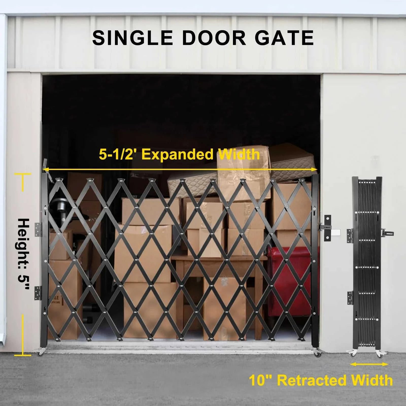 SucceBuy Single Folding Security Gate 1.5-2mx1.22-3.66m Folding Door Gate Steel Accordion Flexible Expanding Security Gate Black The jack market .AU The jack market .AU Home $ 219 14:771#black 1.66x1.22m;200007763:100014852