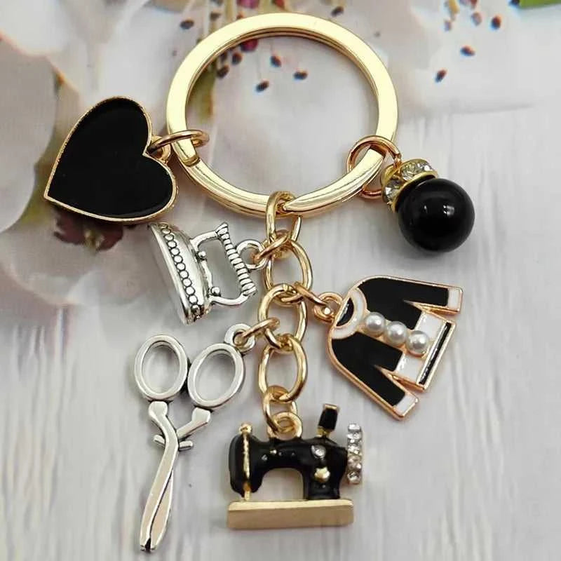 Fashion enamel sewing machine clothes tailor key chain scissors iron key chain women gift DIY jewelry handmade The jack market .AU The jack market .AU Jewellery & Chains $ 48 14:29#silver
