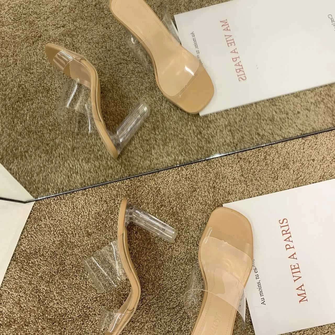 Transparent High Heels Women Square Toe Sandals Summer Shoes Woman Clear High Pumps Wedding Jelly Buty Damskie Heels Slippers The jack market .AU The jack market .AU Step Up Your Style: Trendy Shoes for Every Occasion! $ 72 14:193#Apricot color 5CM;200000124:100013888