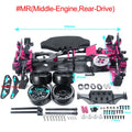 AXSPEED Alloy & Carbon Fiber Sakura D5S Frame Chassis Kit Remodel Belt Drive Upper Deck Adjustable Height for 1/10 RWD Drift Car