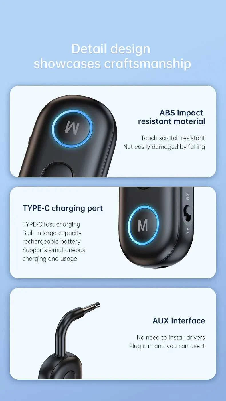 Bluetooth 6.0 Audio Transmitter Receiver 3.5MM AUX Hifi Stereo Music Wireless Adapter With Mic For Car Airplane TV PC Headphone The jack market .AU The jack market .AU Accessories Electronics $ 55 14:193#Bluetooth 6.0;200007763:201336100