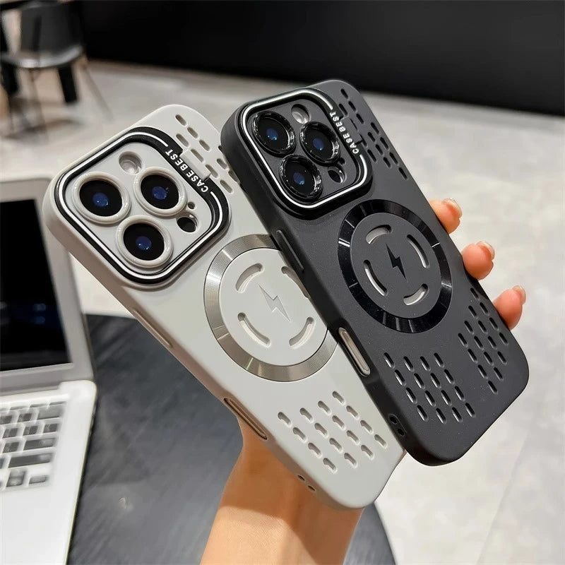 MagSafe Heat-Dissipating Case for iPhone 11-16 Pro Max Plus - Magnetic Bracket Bumper Back Cover