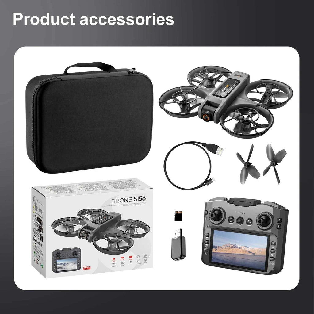 2025 New S156 Drone with Screen Brushless Optical Stream Positioning Quadcopter with Camera FPV Traverser Novice Toy Airplane The jack market .AU The jack market .AU $ 127 14:29#Black