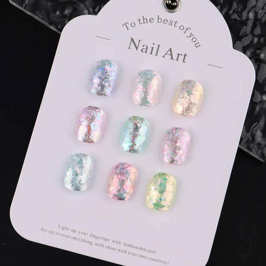 Aurora Opal Nail Flakes - Holographic Glitter Powder for Dazzling Mermaid Nail Art