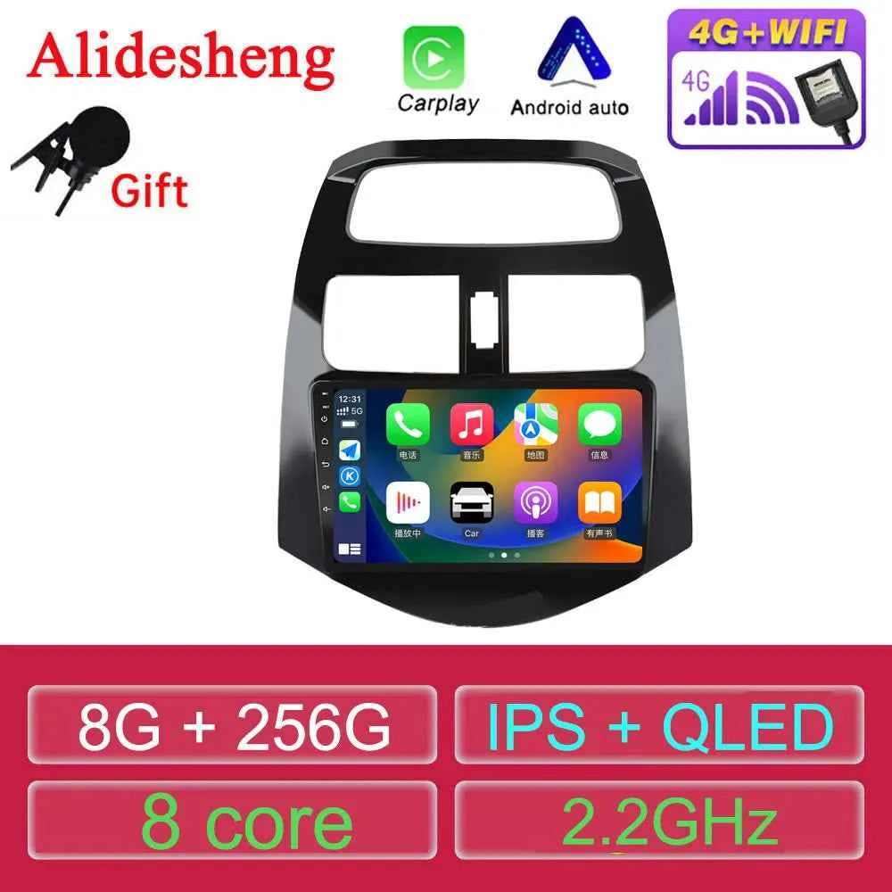 For Chevrolet Spark Beat Matiz Creative Android 12 Car Radio Audio video multimedia Player GPS Navigation 8G + 256G Carplay Auto