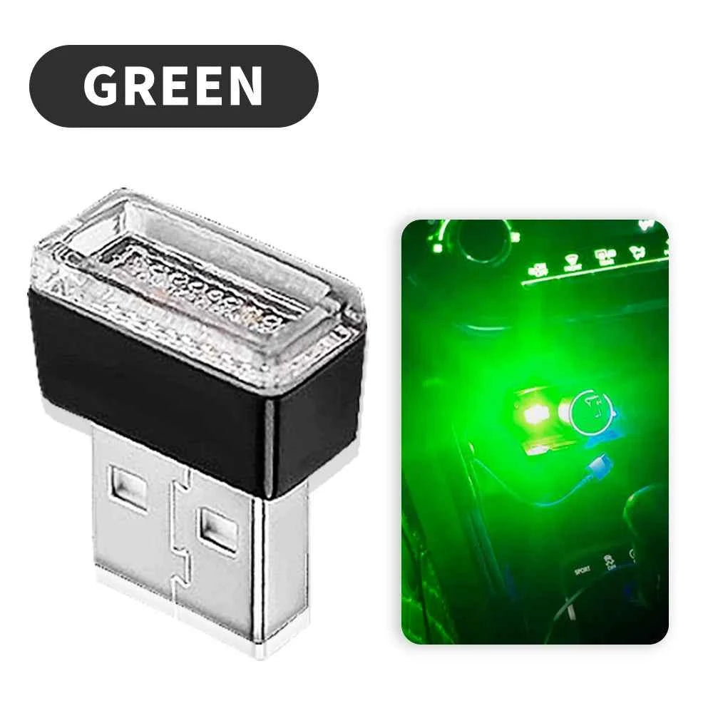 2PCS USB LED Car Light Interior Mini Atmosphere Light Emergency Lighting Light PC Auto Colorful Decorative Lamp