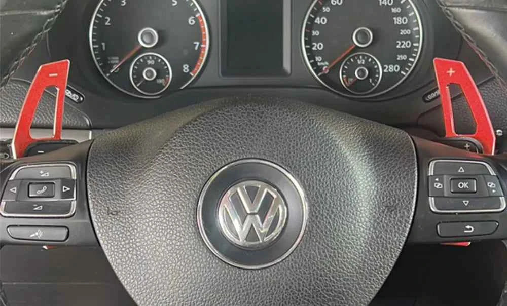 Car Steering Wheel DSG Shift Paddle Extension Shifters Sticker For Volkswagen Tiguan Golf6 MK6 Jetta GTI R20 R36 CC Scirocco EOS