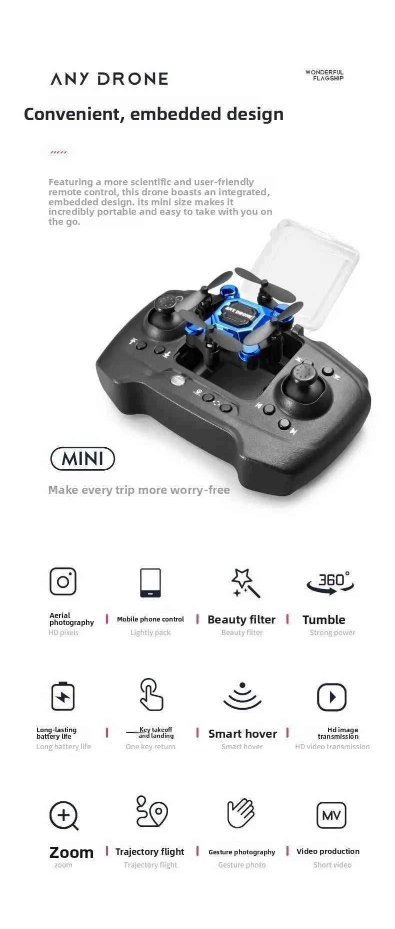 Mosquito drone, mini folding drone, aerial camera drone, student remote-controlled helicopter, small toy The jack market .AU The jack market .AU Drones $ 89 14:29#gold with camera