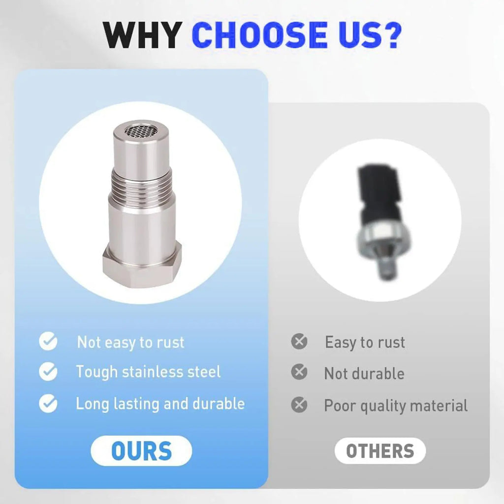 Spark Plug Non Fouler O2 Sensor 2 Pieces Stainless Steel O2 Sensor Plug Automotive Replacement Connector For Engine Bypass Drain