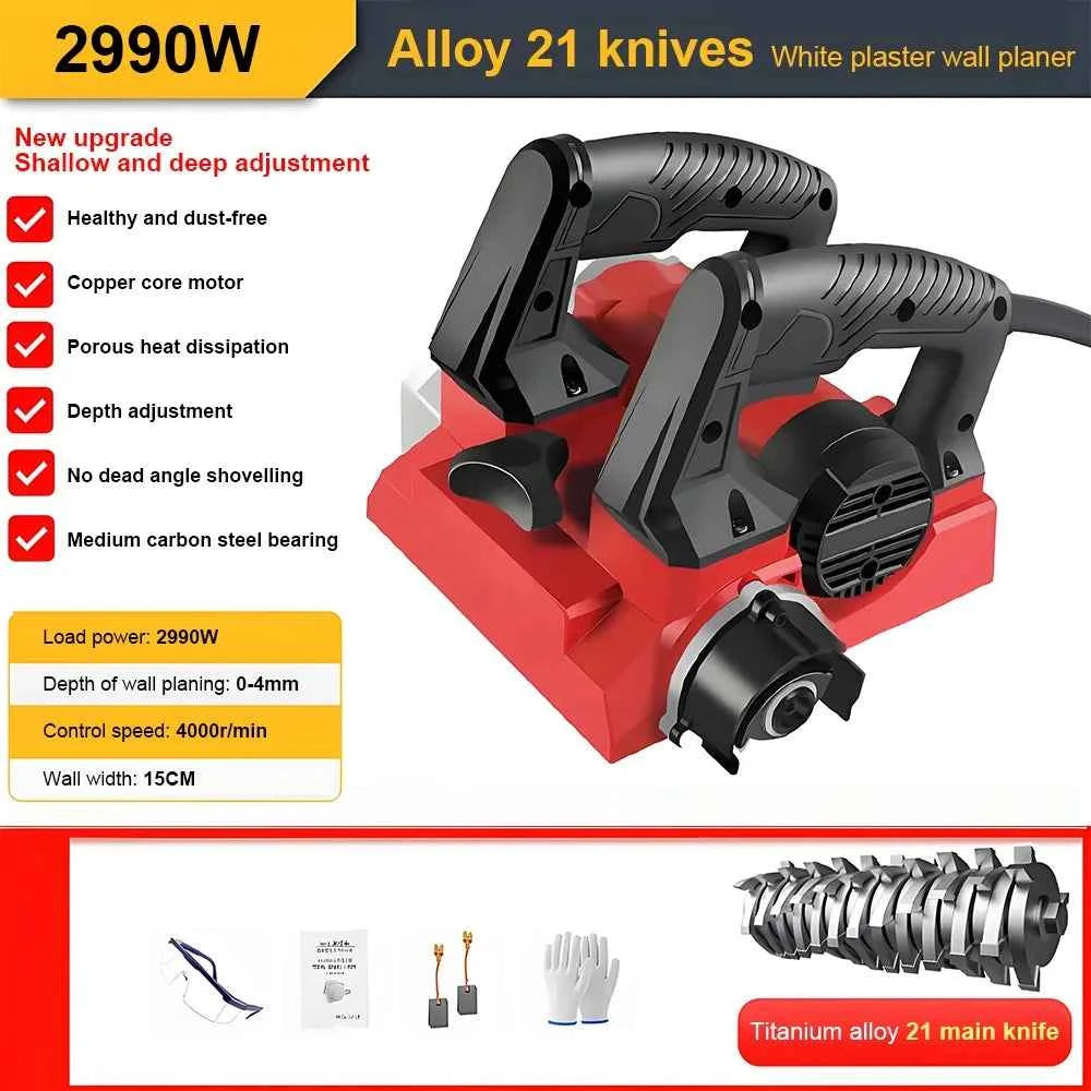 Electric Wall Planer High Power Shovel Machine Shoveling Putty 2990W/4280W/4580W Planer for Concrete Whitewash Wall Renovation