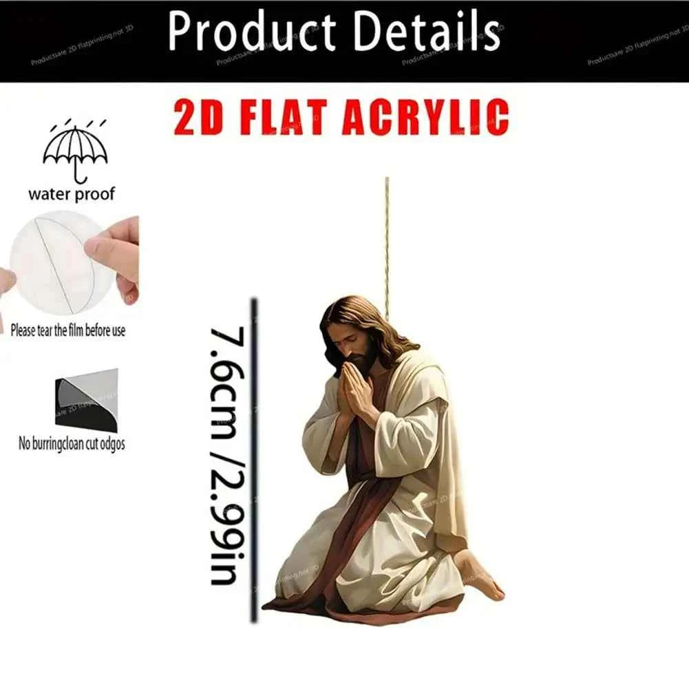 Acrylic Car Ornaments Divine Hanging Ornament, Cross For Car Mirror Hanging Christian Gifts For Men Women Xmas Gifts