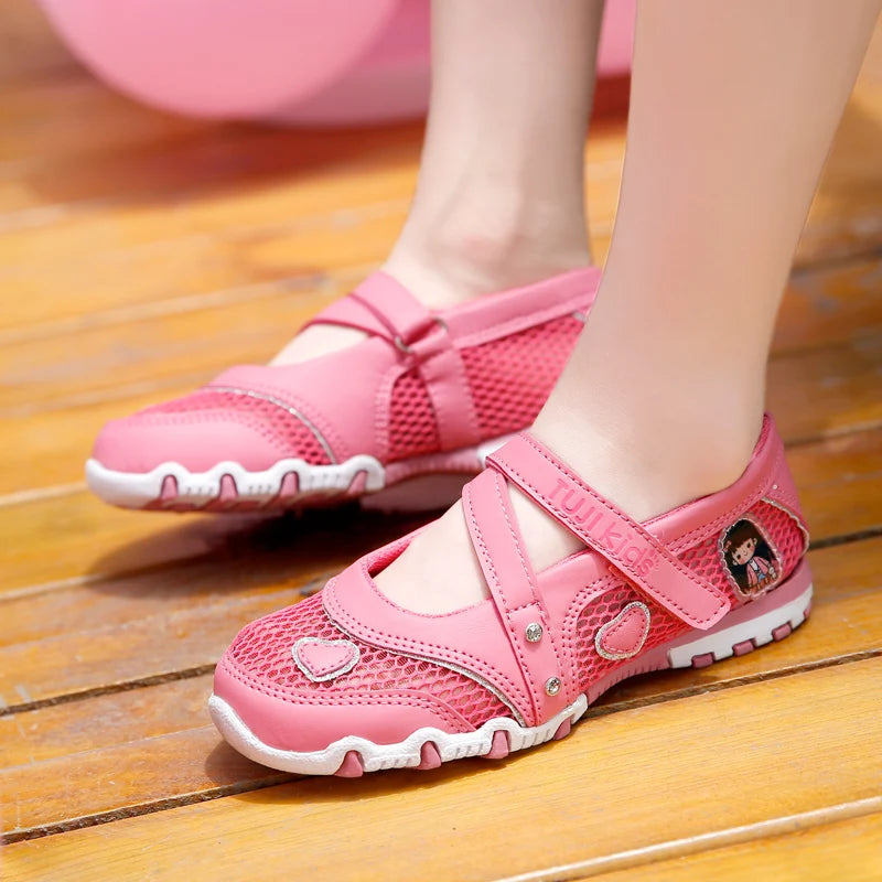 2024 New Summer High Quality Non-slip Children Shoes Girls Fashion Sandals Cartoon Princess Sandals Kids Flat