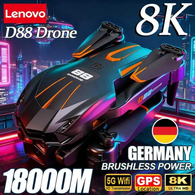 Lenovo D88 Drone 8K Aerial HD Dual Camera Photography Intelligent Obstacle Avoidance Brushless Motor 5G WIFI GPS Return Drone The jack market .AU The jack market .AU Drones $ 86 14:691#Black-8K HD-VR