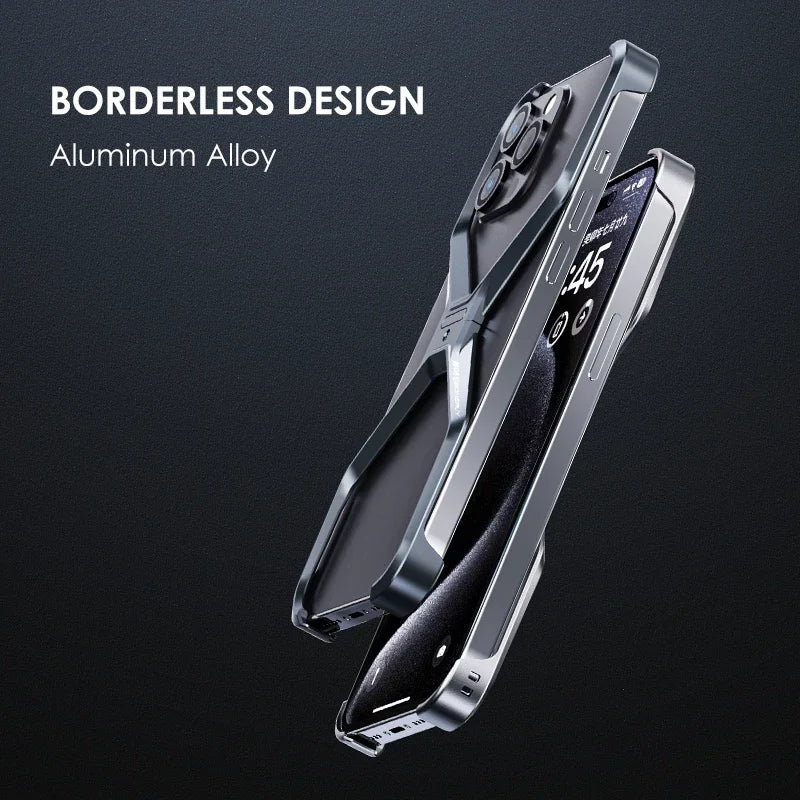 AluGuard Rimless Armor Case for iPhone 13-16 Pro Max – Shockproof, Removable Design & Advanced Heat Dissipation