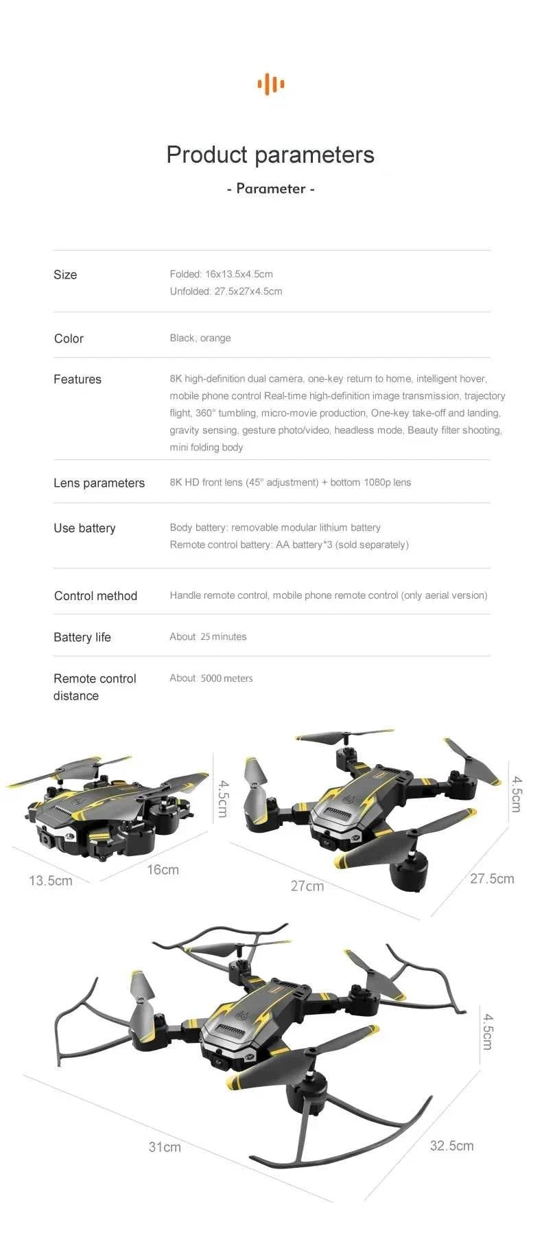 New G6 Drone 8K 5G GPS Professional HD 360 ° Aerial Photography Dual-Camera Foldables Obstacles Avoidanc Brushless Quadrotor 5KM The jack market .AU The jack market .AU Drones $ 78 14:100018786#BL-4K single camera