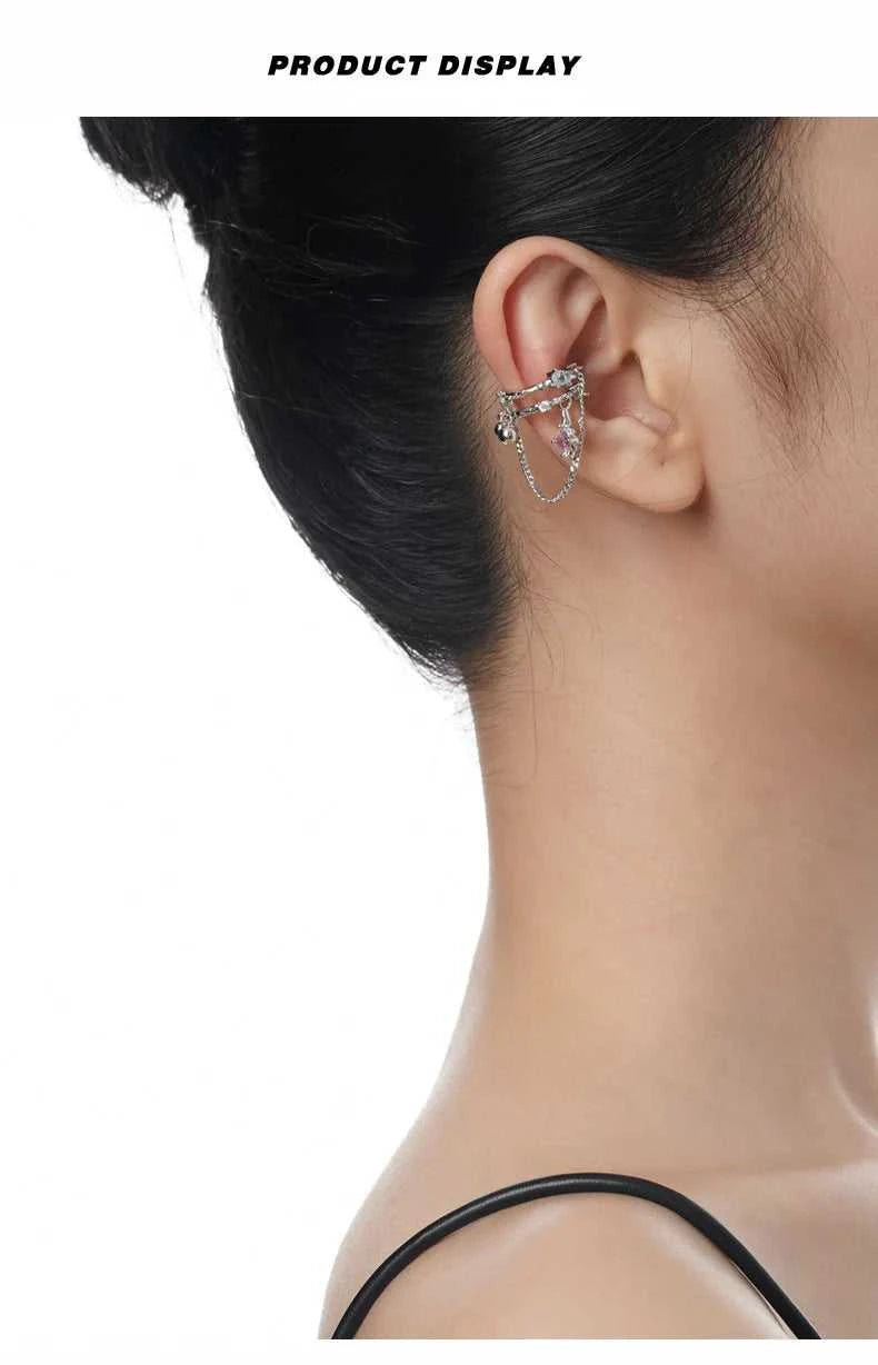 F.I.N.S 1PC Trend S925 Sterling Silver Clip Earrings without Ear Hole Layered Bead Ball Square Zircon Chain Pendants Earcuff The jack market .AU The jack market .AU Jewellery & Chains $ 108 200001034:5740#1PC Gold E5224